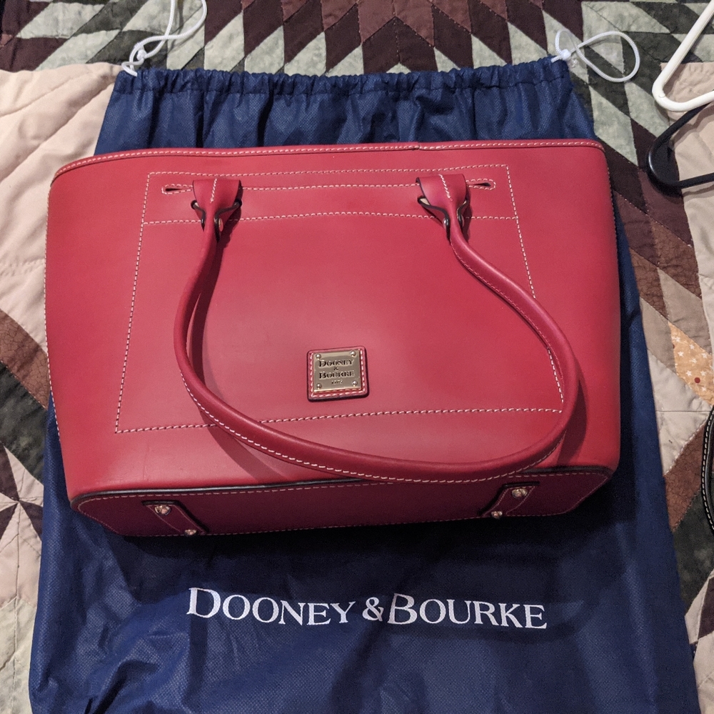 Dooney and Bourke Red Beacon zip top tote.